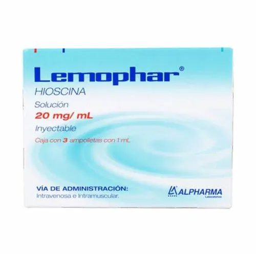 [157M2013] Lemophar solución inyectable 20mg/1ml (Butilhioscina) C/3