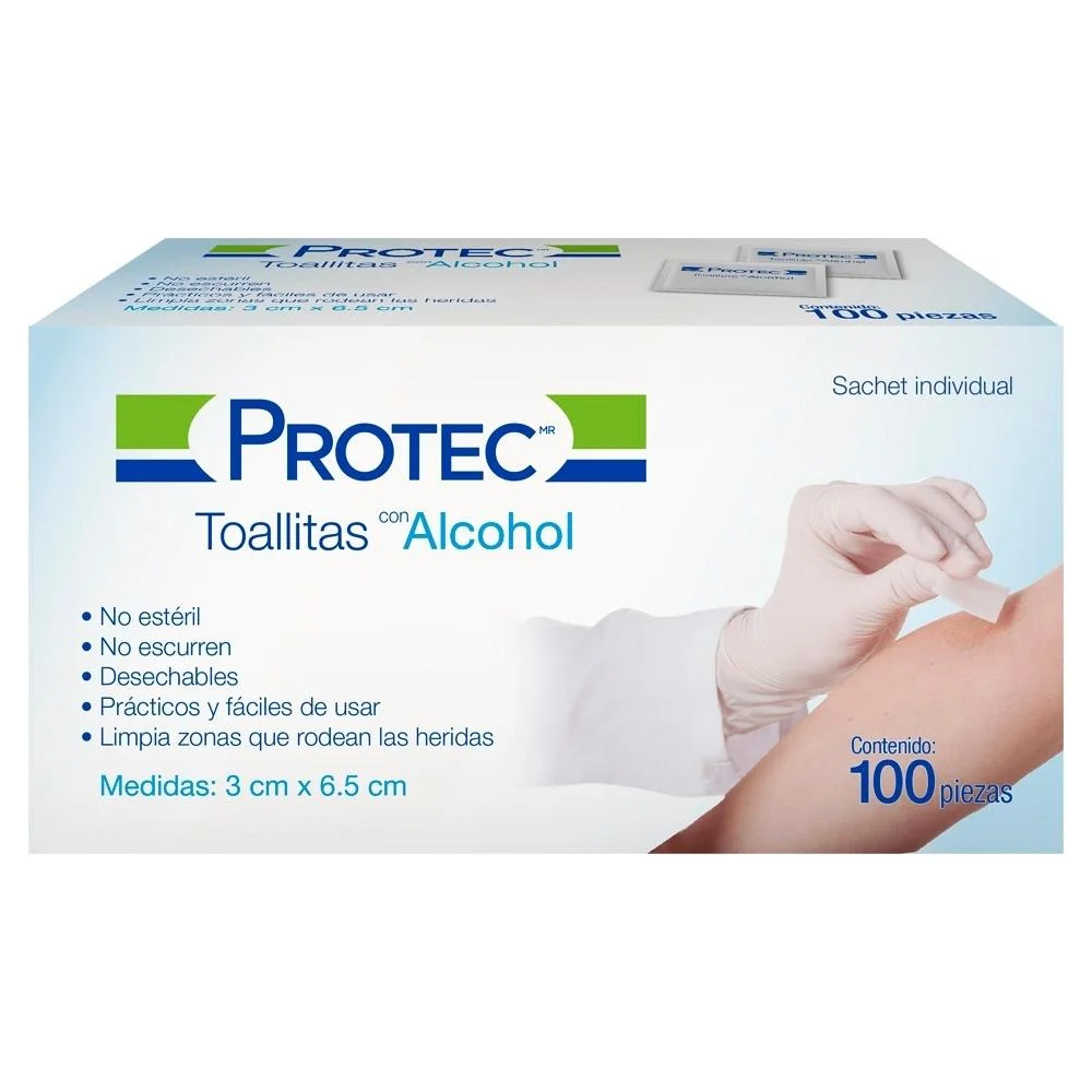 [1054C2015] Toallitas c/alcohol 3x6.5cm C/100