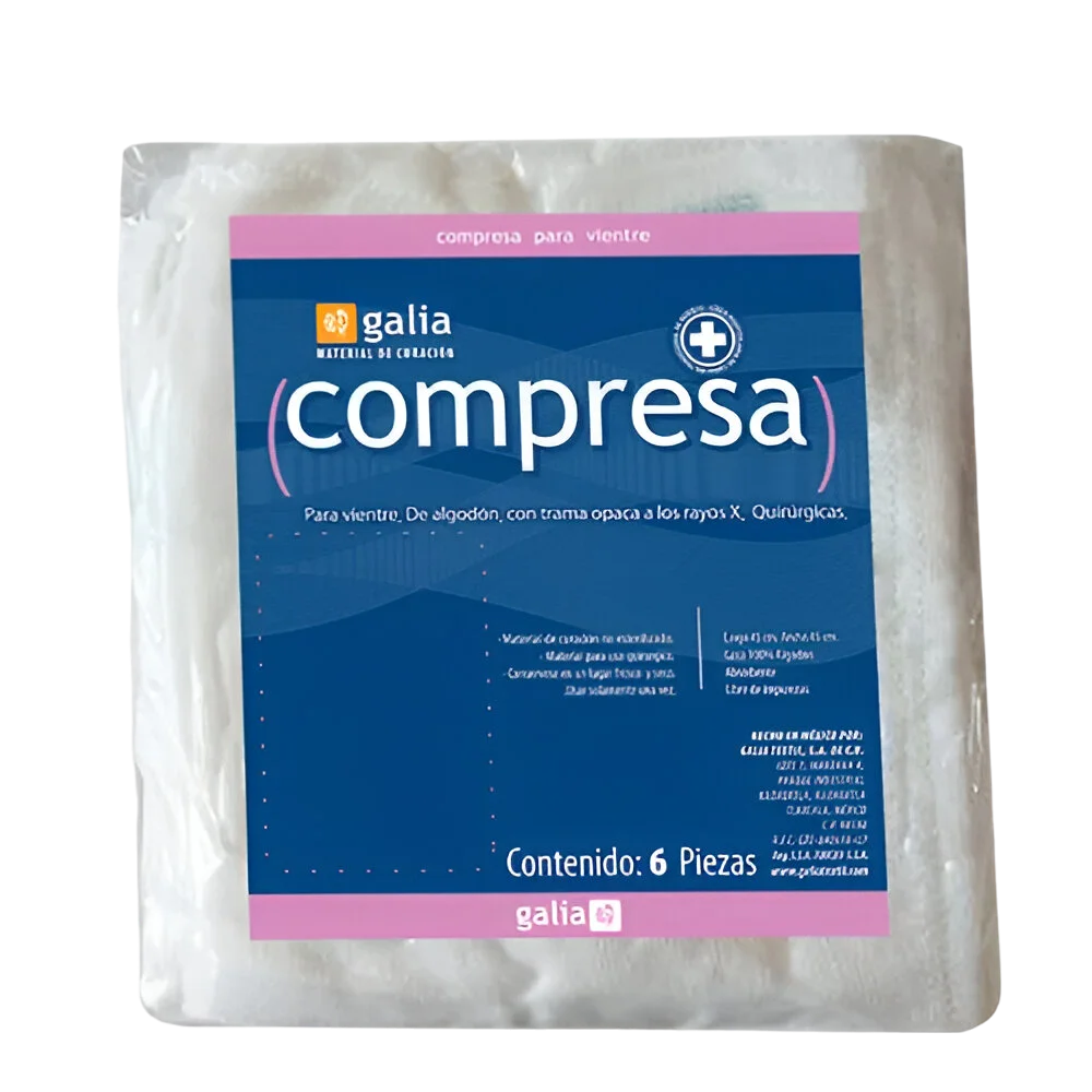 [GT02855] Compresa no estéril para vientre 45x70cm, tejido plano 24X20 C/6