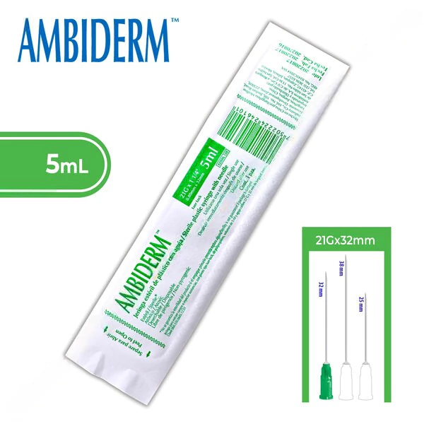 [0341C2014-5V] Jeringa 5ml c/aguja 21Gx32mm (normal, verde) C/1