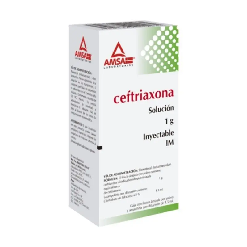 [456M2001-2] Ceftriaxona AMSA I.M. solución inyectable 1g/3.5ml C/1