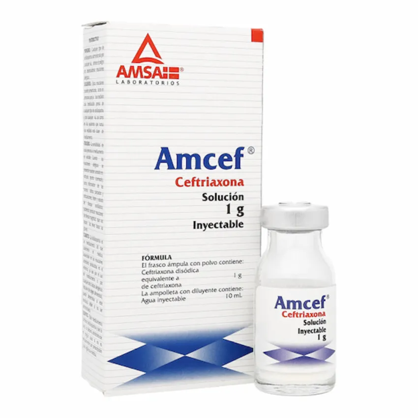 [462M2000] Amcef I.V. solución inyectable 1g/3.5ml (Ceftriaxona) C/1