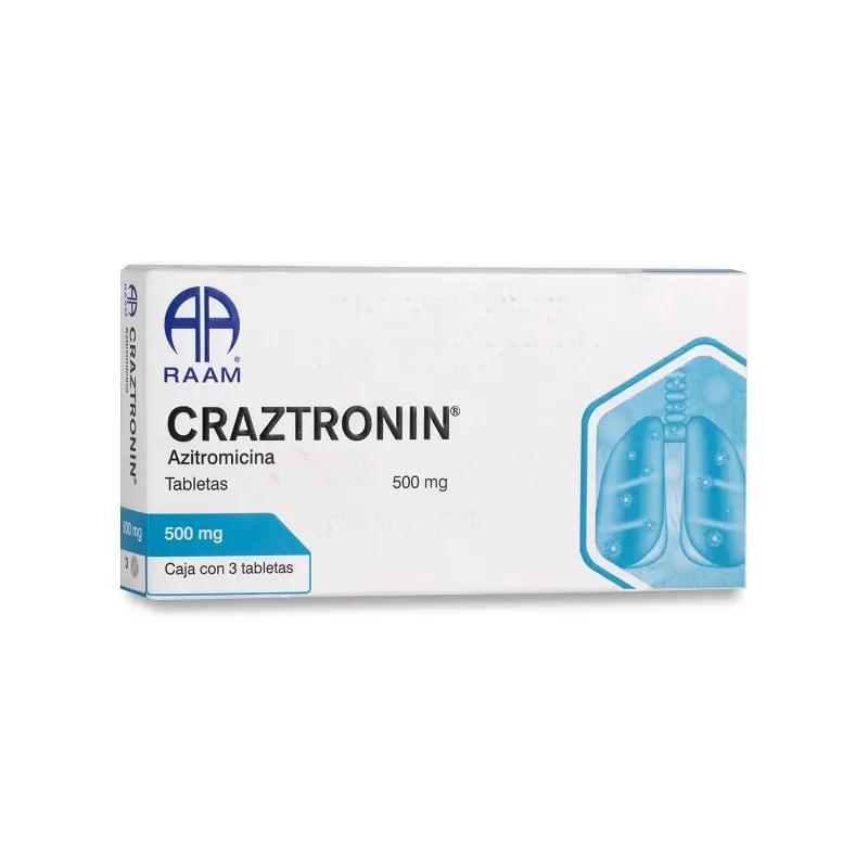 [323M2007] Craztonin tabletas 500mg (Azitromicina) C/3