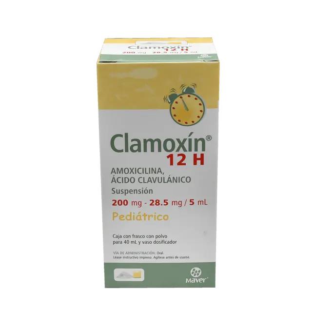 [421M2001] Clamoxín 12H Pediátrico suspensión 200-28.5mg/5ml (Amoxicilina/Ácido Clavulánico) 40ml