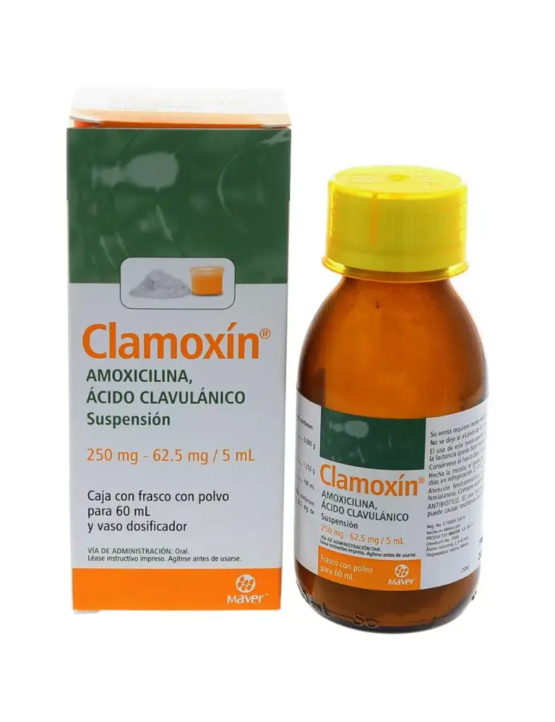 [015M99-2] Clamoxín suspensión 250-62.50mg/5ml (Amoxicilina/Ácido Clavulánico) 60ml