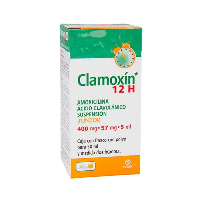 [421M2001-2] Clamoxín 12H Junior suspensión 400-57mg/5ml (Amoxicilina/Ácido Clavulánico) 50ml