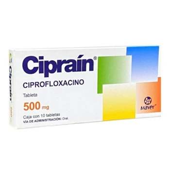 [045M97] Ciprain tabletas 500mg (Ciprofloxacino) C/10