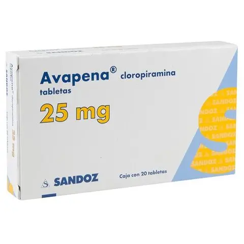 [38248] Avapena tabletas 20mg/2ml (Cloropiramina) C/5 (copia)