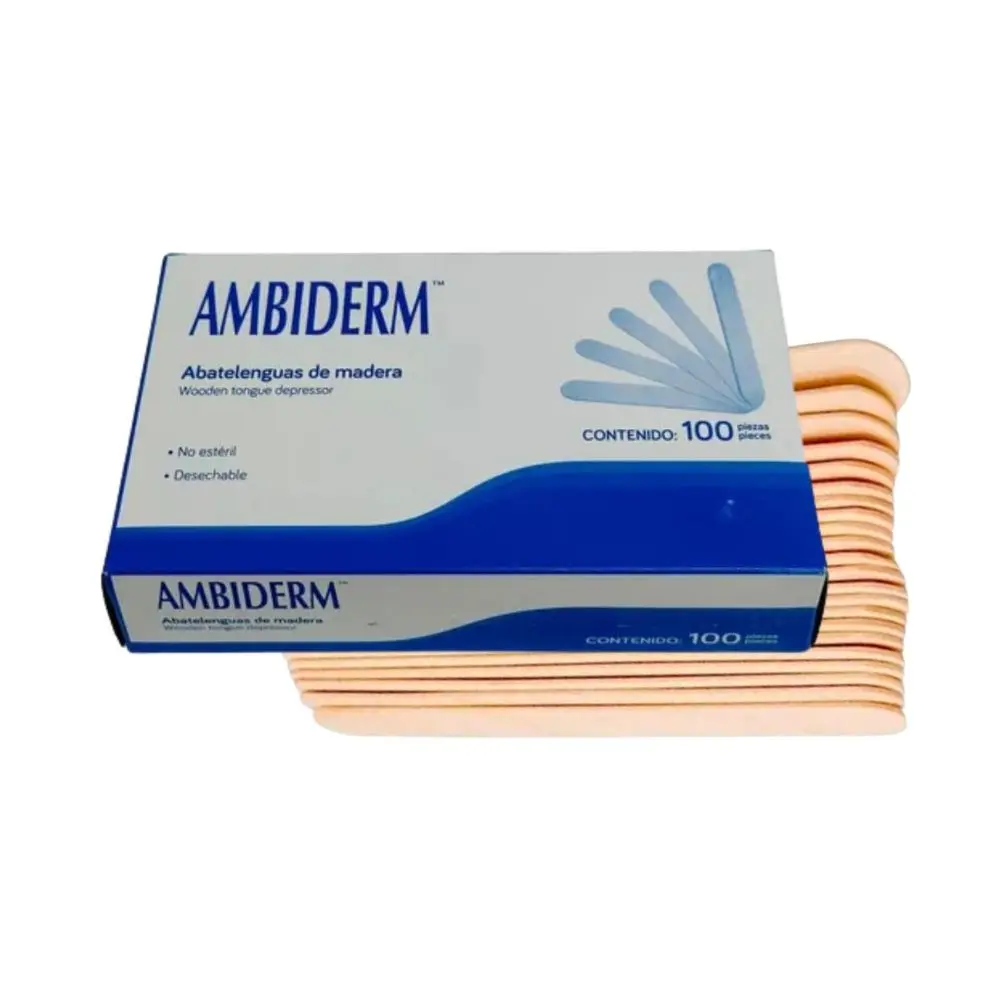 [2256C2018] Abatelenguas de madera Ambiderm C/100