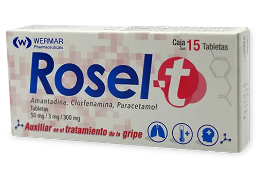 [399M2006] Rosel-T tabletas 50/3/300mg (Amantadina/Clorfenamina/Paracetamol) C/15