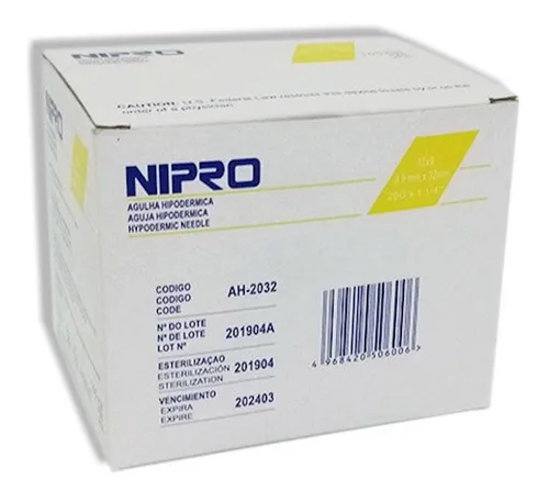 [AH-2038-S] Aguja hipodérmica 18Gx38mm (larga, amarillo) c/100 (copia)