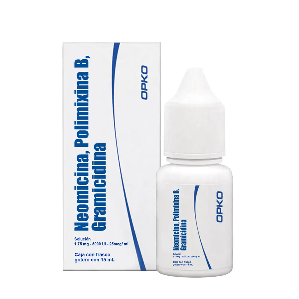 [565M2004] Neomicina/Polimixina-B/Gramicidina AMSA solución ótica gotero 10-25-20mg/1ml 10ml (SULNED Sol. Oft. Fco. Gotero 15 ML. 1.75mg-5000u-25mcg/1 ML. Neomicina + Polimixina-B + Gramicidina