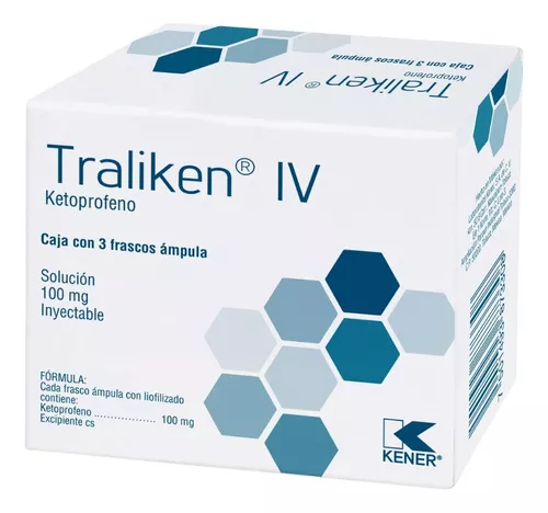 [057M2017] Traliken IV solución inyectable 100mg/8ml (Metilprednisolona) C/1 (TRALIKEN I.V. Sol. Iny. c/3 FCO. AMP. 100 MG. Ketoprofeno (Sol. iny. I.V.)