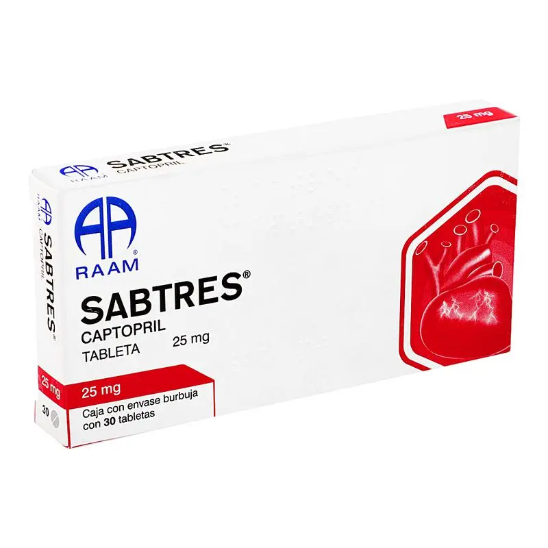 [161M2018] Sabtres tabletas 25mg (Captopril) C/30 (copia)