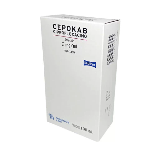 [115M2005] Cepokab solución inyectable 2mg/1ml (Ciprofloxacino) 100ml (CEPOKAB Sol. Iny. c/1 FCO. 100 ML. 2 MG/1 ML. Genérico: Ciprofloxacino 200mg