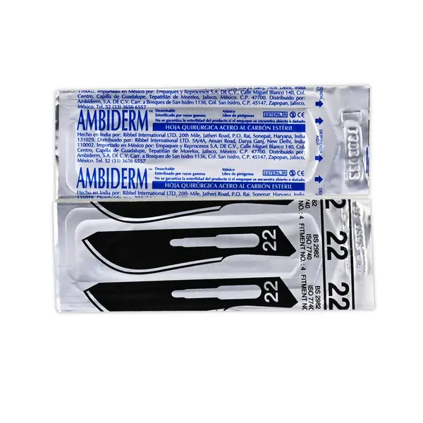 [1328E2020-2] Hoja para bisturí de acero al carbón estéril #15 C/1 (copia)