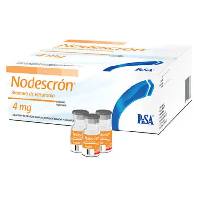 Nodescron solución inyectable 4mg/5ml (Bromuro de vecuronio) C/12 (copia)
