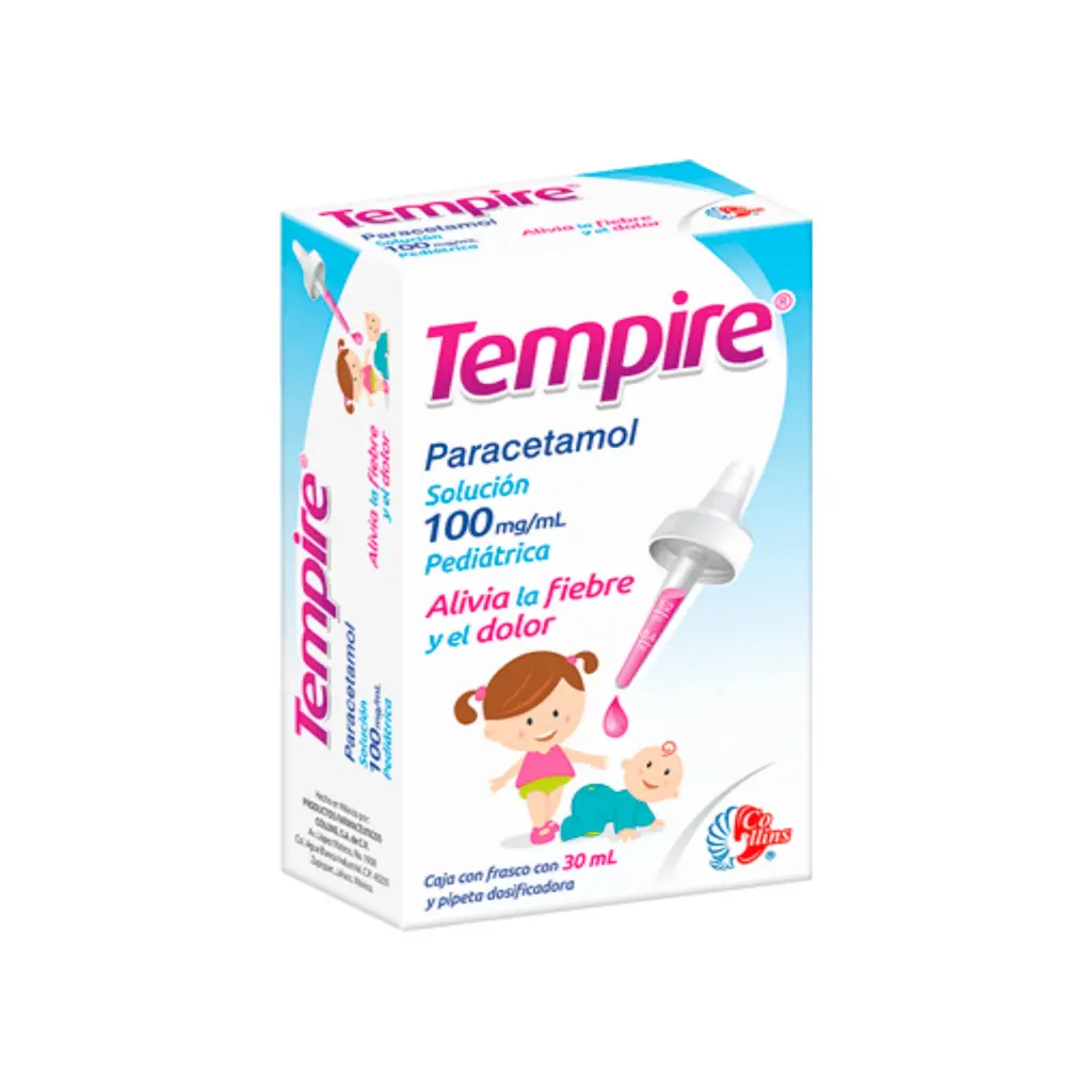 [75066] Tempire solución 500/50mg (Paracetamol/Cafeína) C/24 (TEMPIRE SOL. Fco. Gotero 30 ML. 100 MG/1 ML. Genérico: Paracetamol