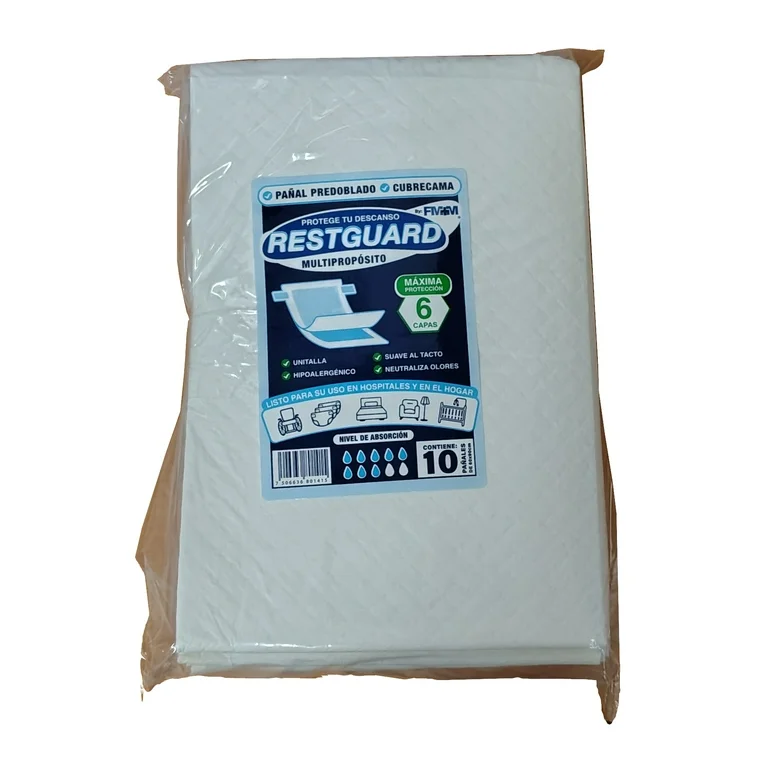 [P-000532] Restguard multipropósito pañal predoblado/cubrecama 60x90cm C/10