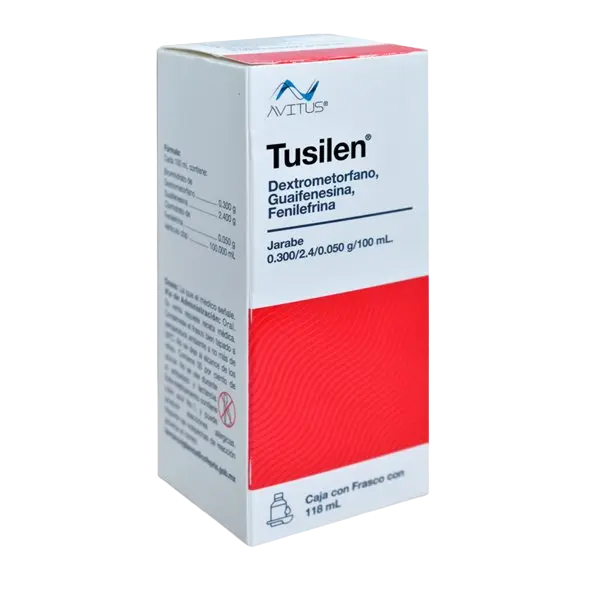 [86223] Tusilen adulto jarabe 0.300-2.4-0.050g/100ml (Dextrometorfano/Guaifenesina/Fenilefrina) 118ml