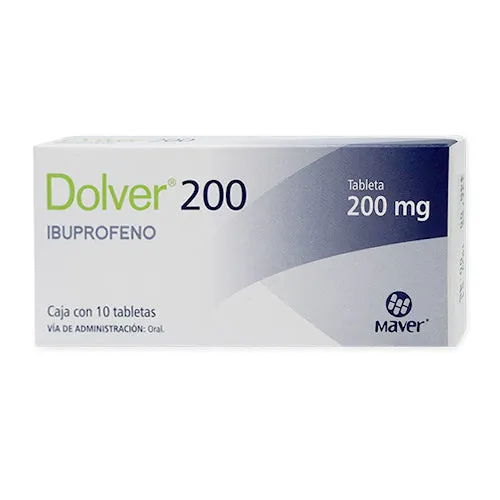 [129M97] Dolver tabletas 200mg (Ibuprofeno) C/10