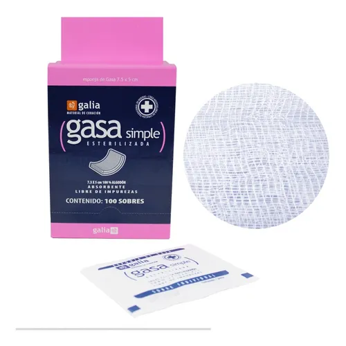 [GT02084] Gasa seca cortada estéril tejido tipo VII 7.5x5cm C/100