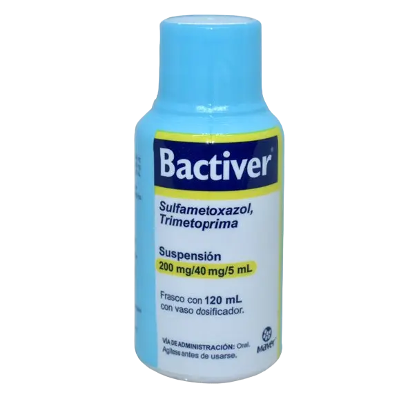 [453M97] Bactiver suspensión 800/160mg (Trimetoprima/Sulfametoxazol) C/14 (BACTIVER SUSP. Fco. 120 ML. 200-40 MG/5 ML. Genérico: Trimetoprima + Sulfametoxazol 40/200mg