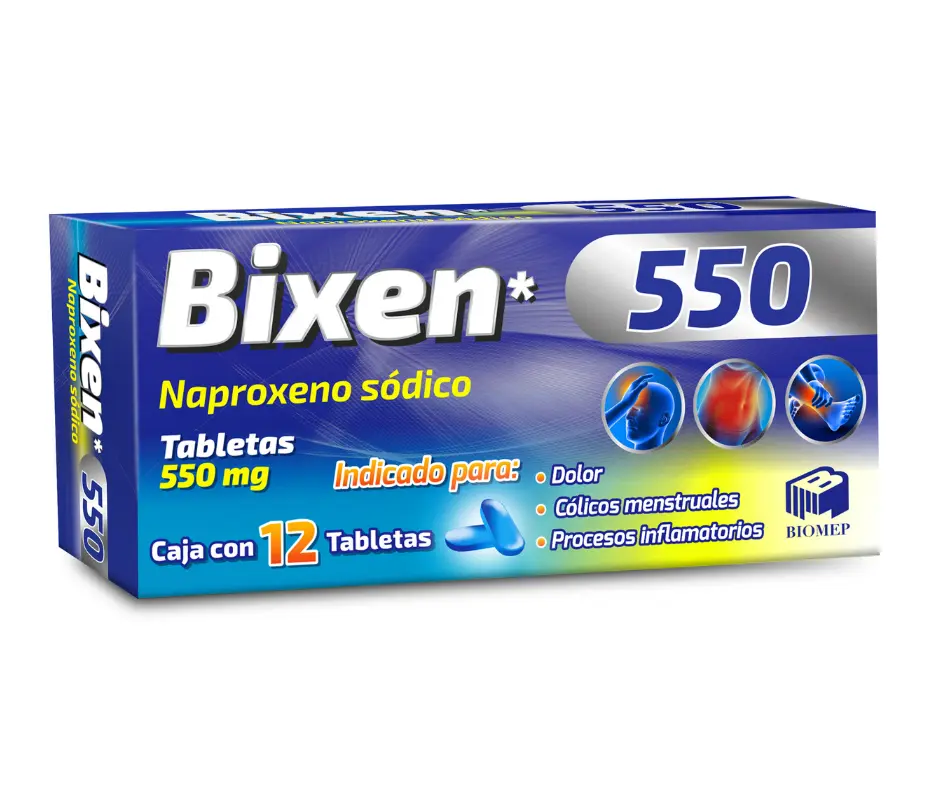 [026M96] Bixen tabletas 550mg (Naproxeno sódico) C/12