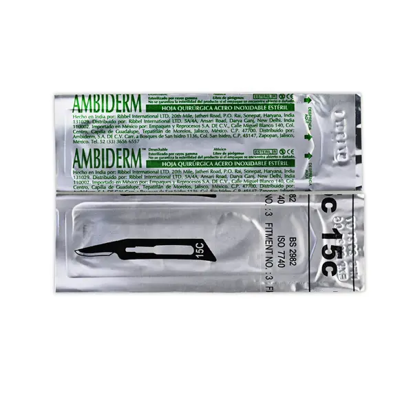 [1508E97-2] Hoja para bisturí de acero inoxidable estéril #23 C/1