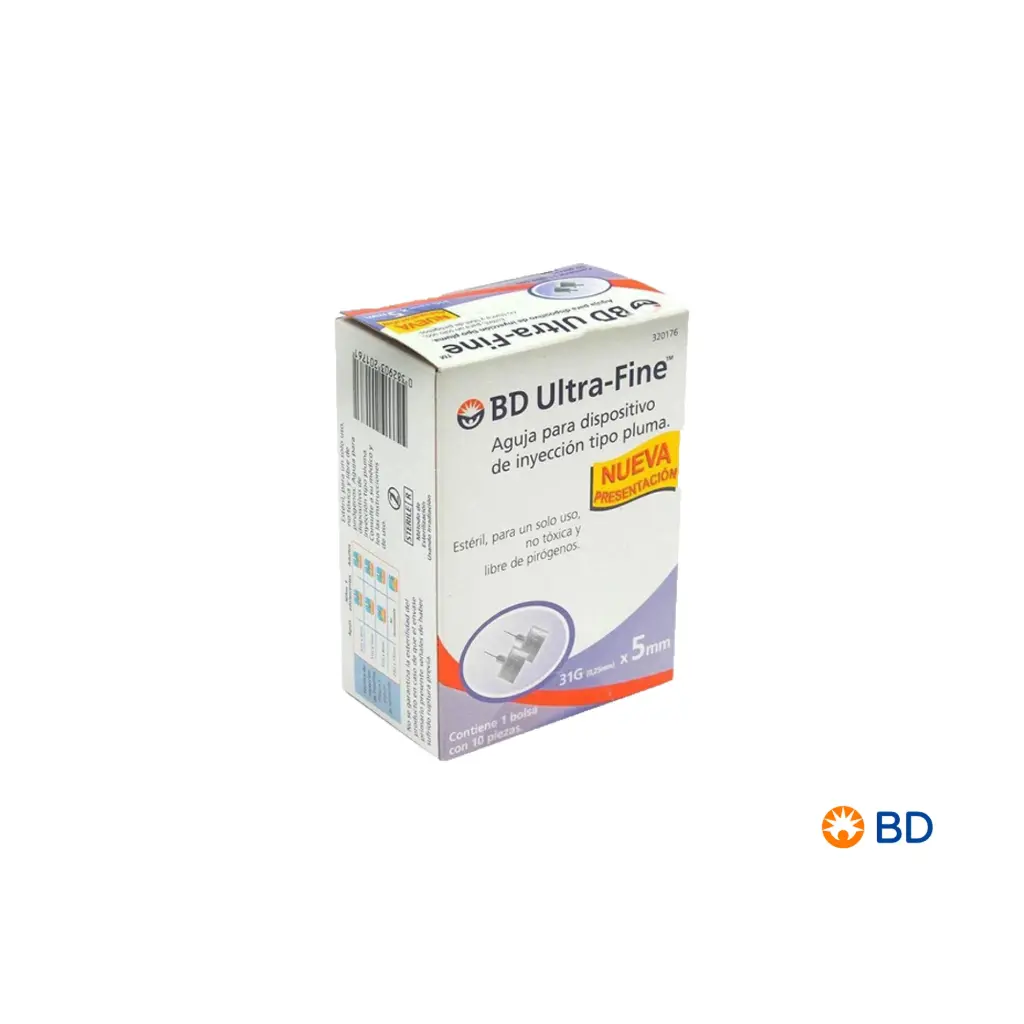 [320176] Ultra-Fine aguja p/dispositivo tipo pluma de lápiz 31Gx5mm C/10