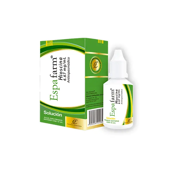 [080M2008] Hioscina AMSA solución inyectable 20mg/1ml (Hioscina) C/3 (ESPAFARM SOLUCIÓN Fco. Gotero 15 ML. 6.67 MG/1 ML.