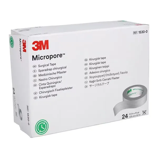 [1530-0] Micropore cinta microporosa de 1" (2.5cm x 9.1m, blanco) C/12