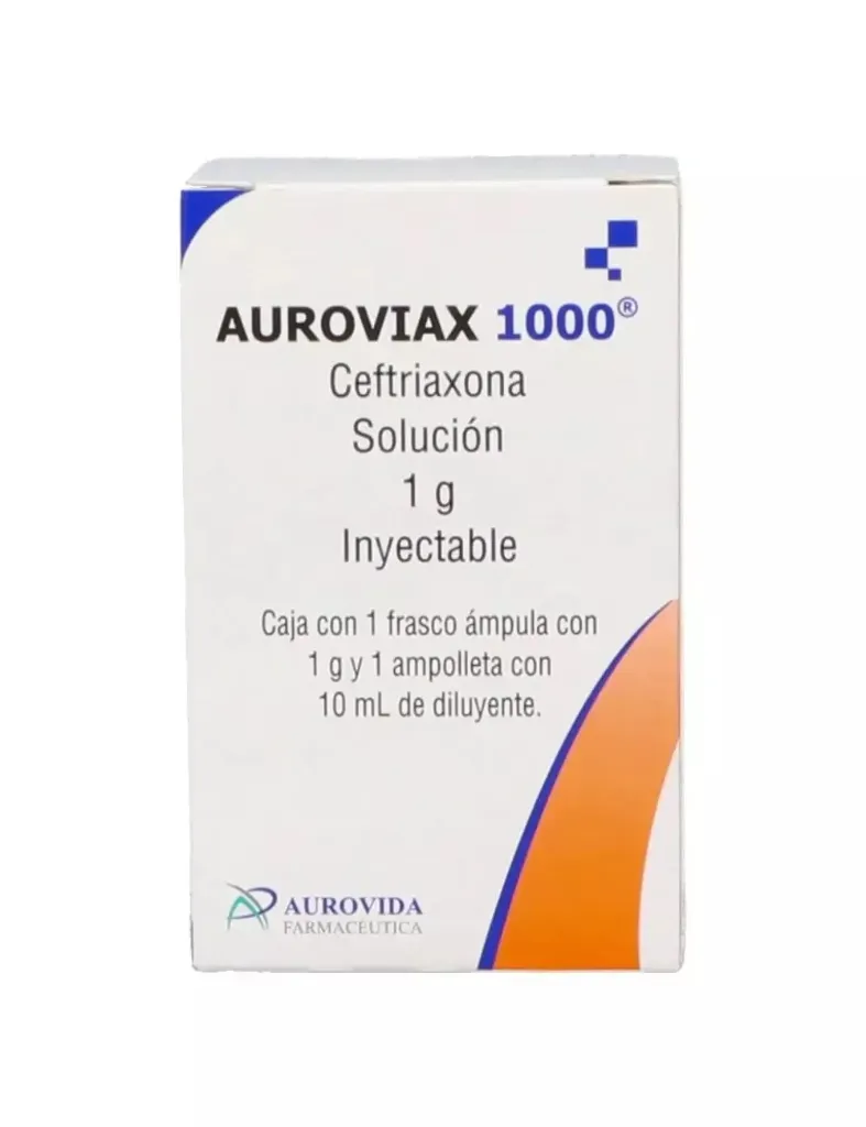 [007M2013] Auroviax 1000 I.V. solución inyectable 1g/10ml (Ceftriaxona) C/1