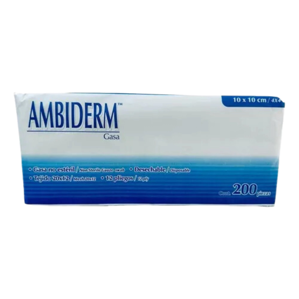 Esponja de gasa no estéril tejido tipo III 10x10cm C/200 (ESPONJA DE GASA (Gasa seca) No Estéril (Galia) 10x10cm. T20x12, 12C. c/200 Pzs.
