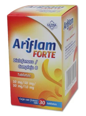 Ariflam forte tabletas 50/50/50/1mg (Complejo B/Diclofenaco) C/30